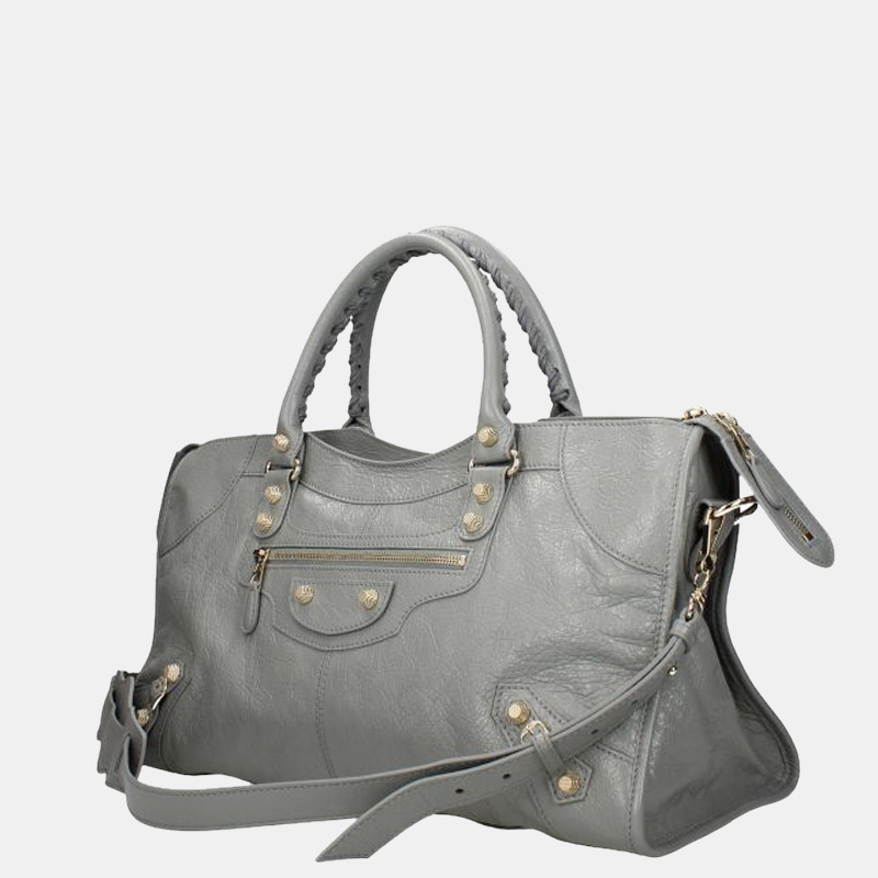 

Balenciaga grey Leather Motorcross Classic City Bag