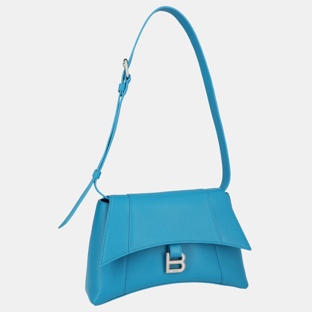

Balenciaga Blue Calfskin Leather Downtown Medium Shoulder Bag
