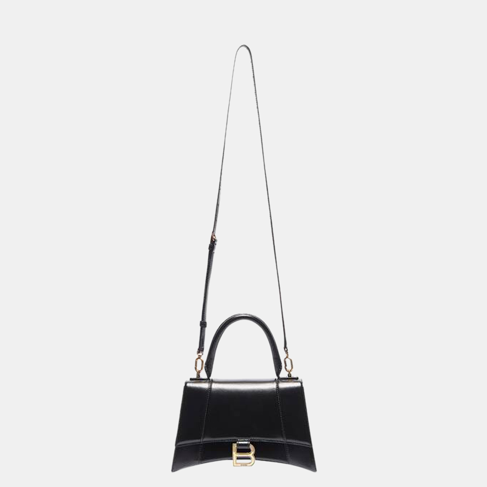 

Balenciaga Black Leather Small Hourglass Top Handle Bag