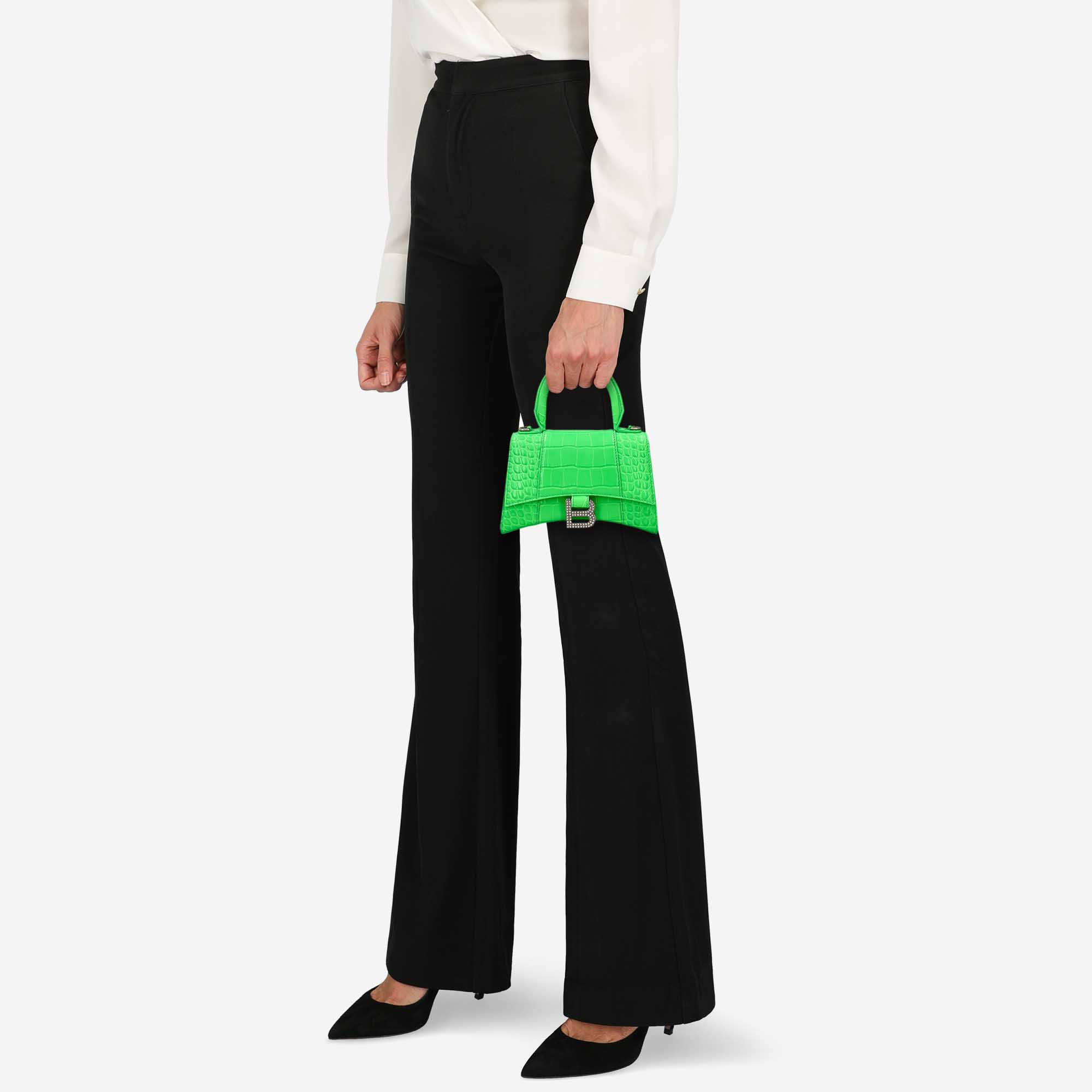 

Balenciaga Hourglass Women's Leather Shoulder Bag - Green