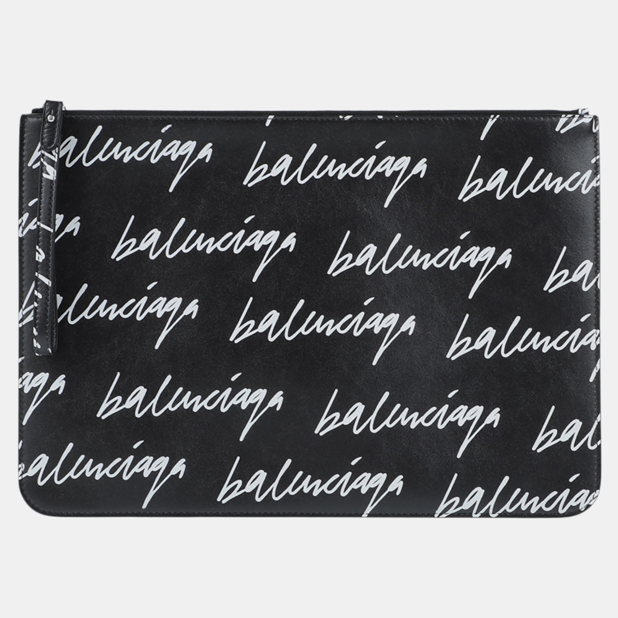Pre-owned Balenciaga Black Printed Leather Pouch