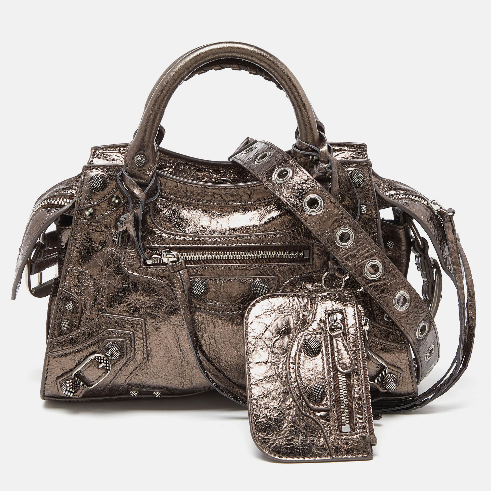 

Balenciaga Metallic Leather  Neo Cagole Bag