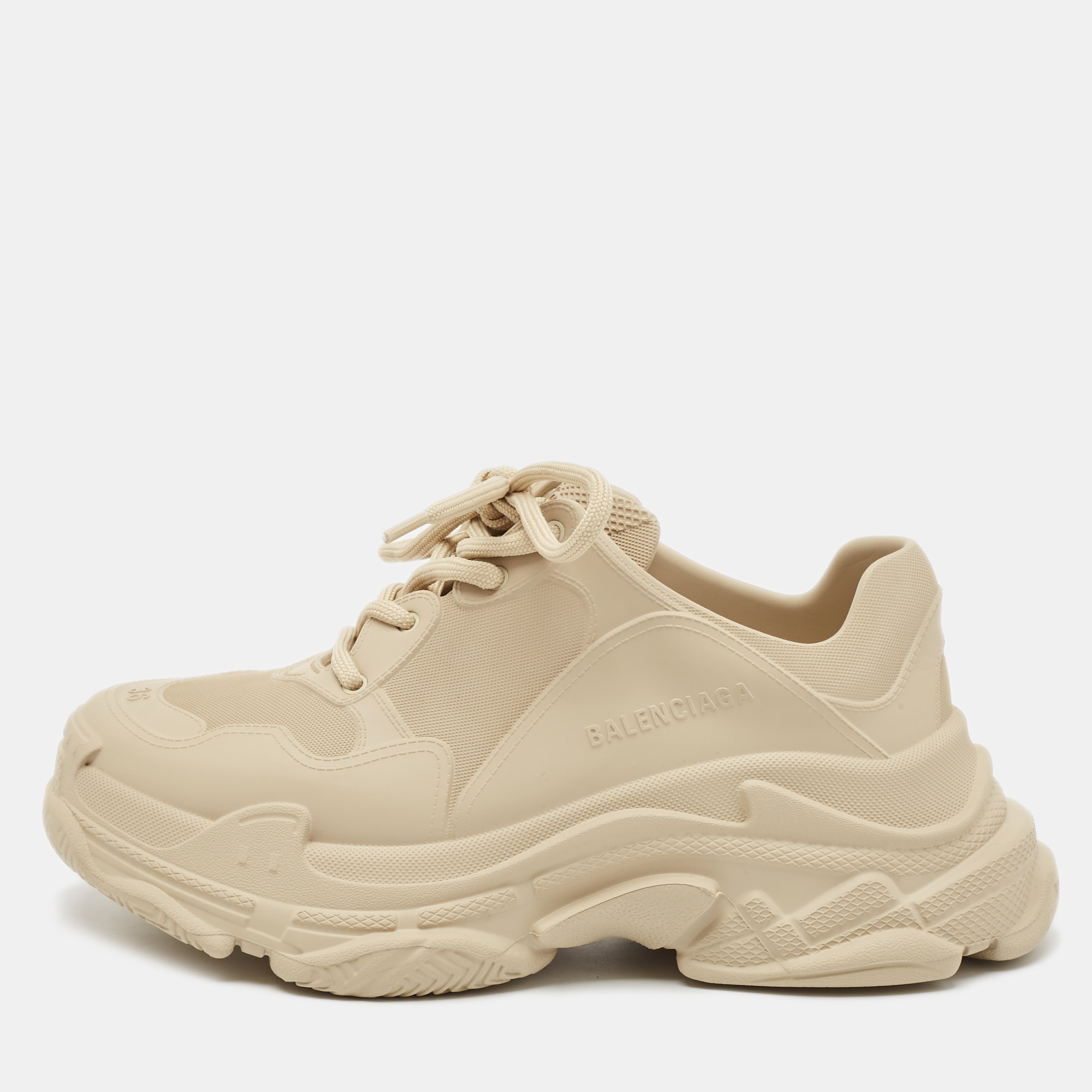 

Balenciaga Beige Rubber Triple S Mold Sneakers Size