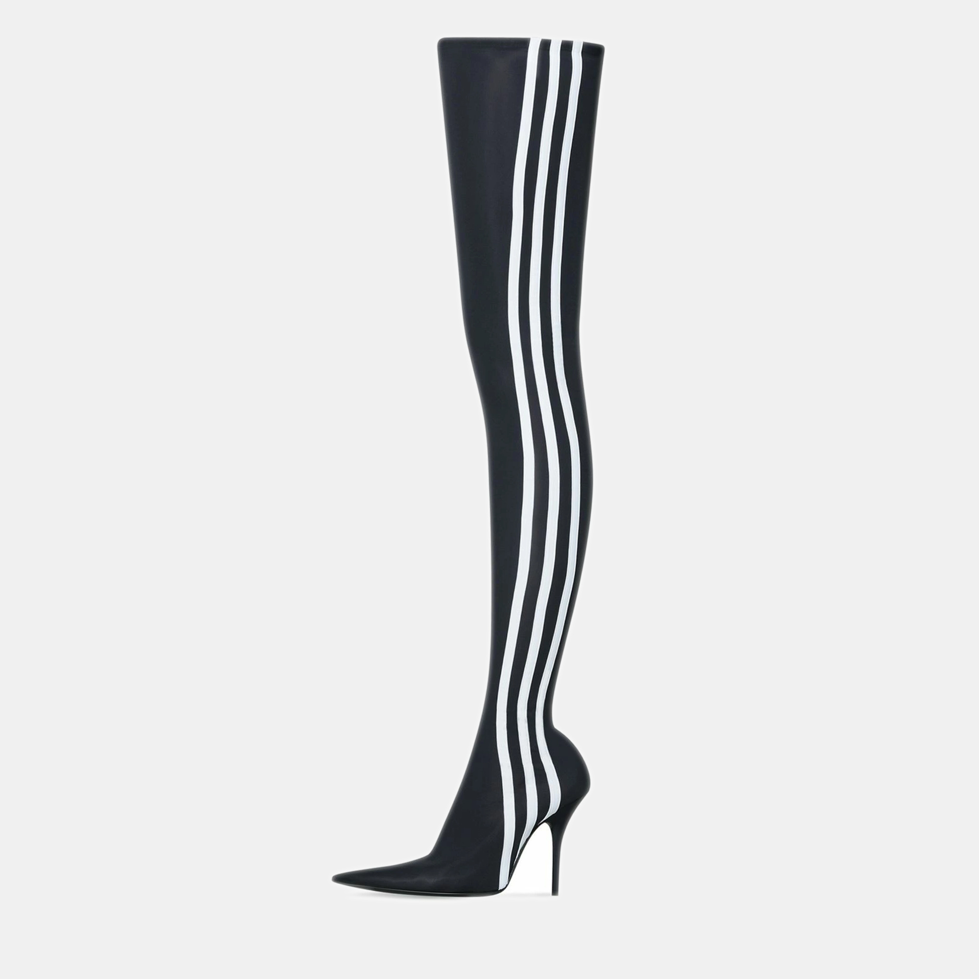 

Balenciaga x Adidas Black/White Spandex Knife Over The Knee Boots Size