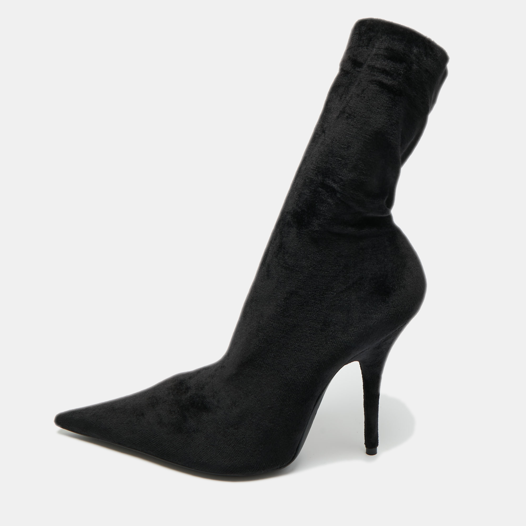 

Balenciaga Black Velvet Knife Booties Size