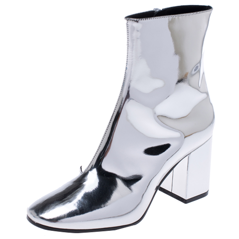 metallic silver boots