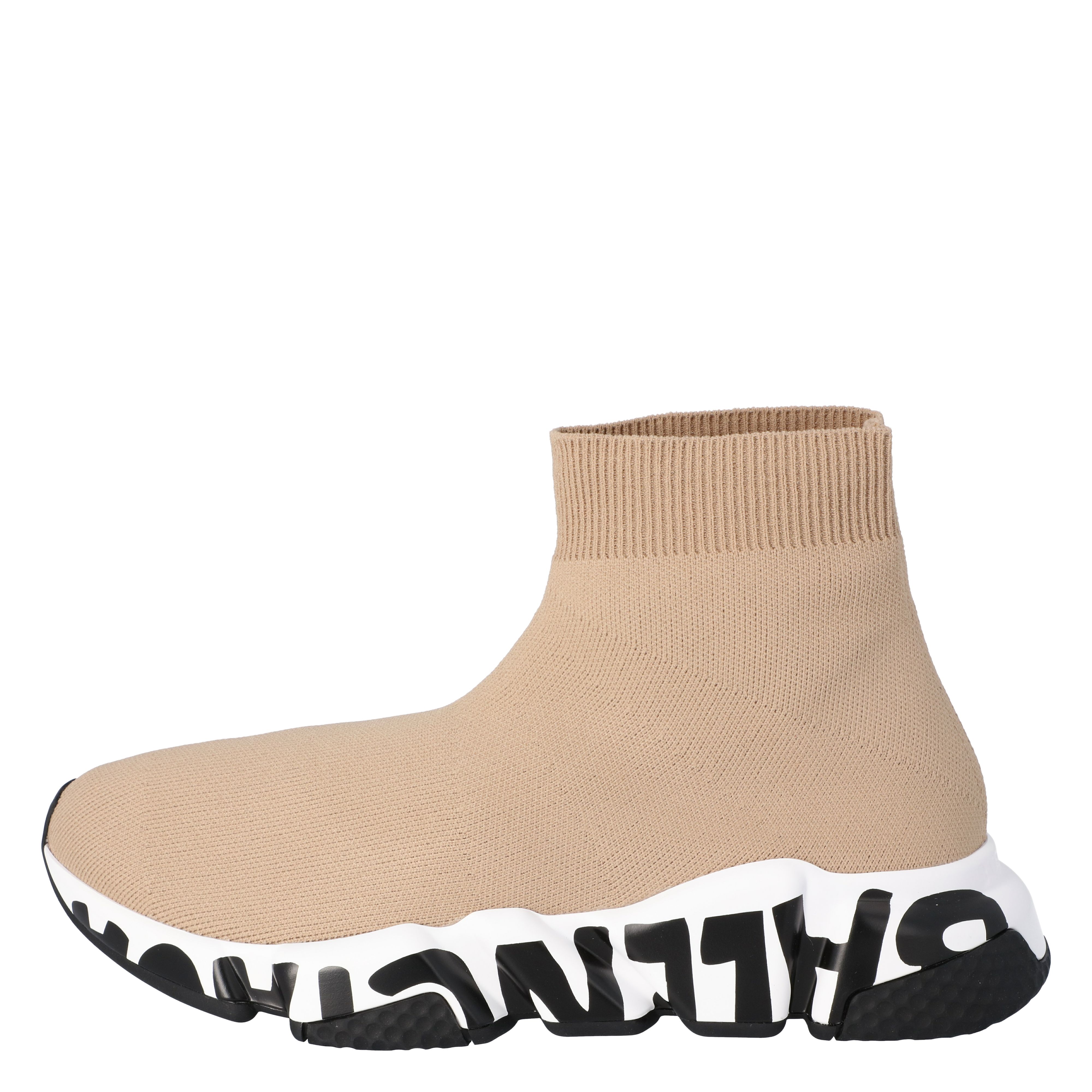 

Balenciaga Beige Knit Graffiti Sole Speed Sneakers Size