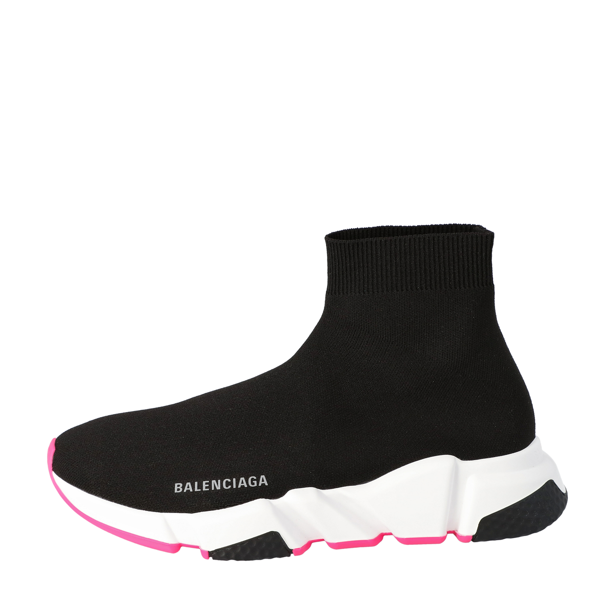 

Balenciaga Black/Pink Knit Speed High Top Sneakers Size