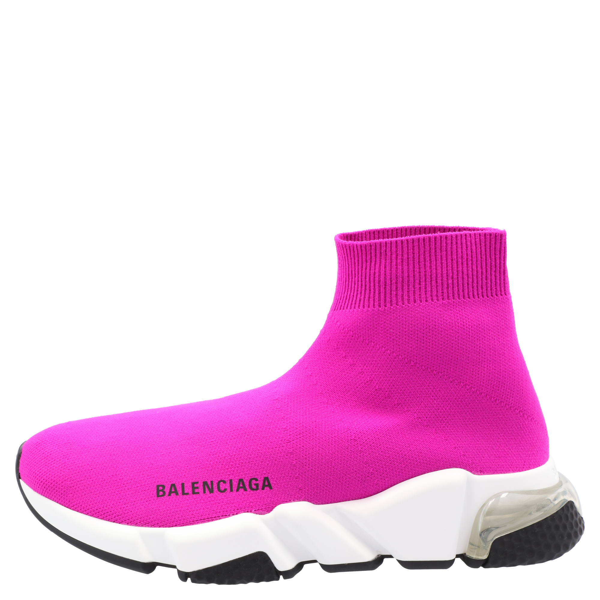 

Balenciaga Pink/White Speed Clear Sole Sneakers Size