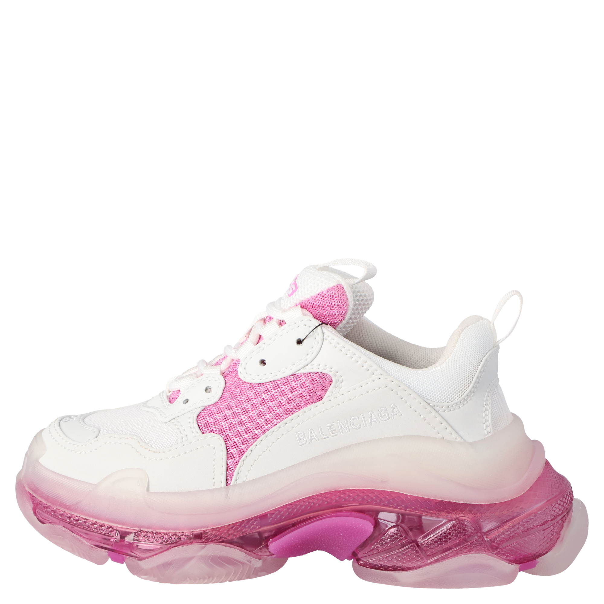 

Balenciaga Pink/White Clear Sole Triple S Sneakers Size