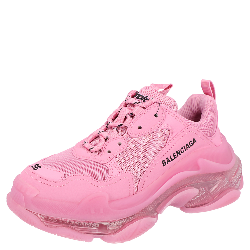 balenciaga pink triple s sneakers