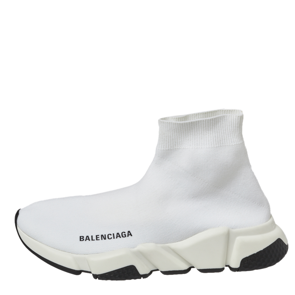 

Balenciaga White Knit Fabric Sock Design 'Speed' Sneakers Size