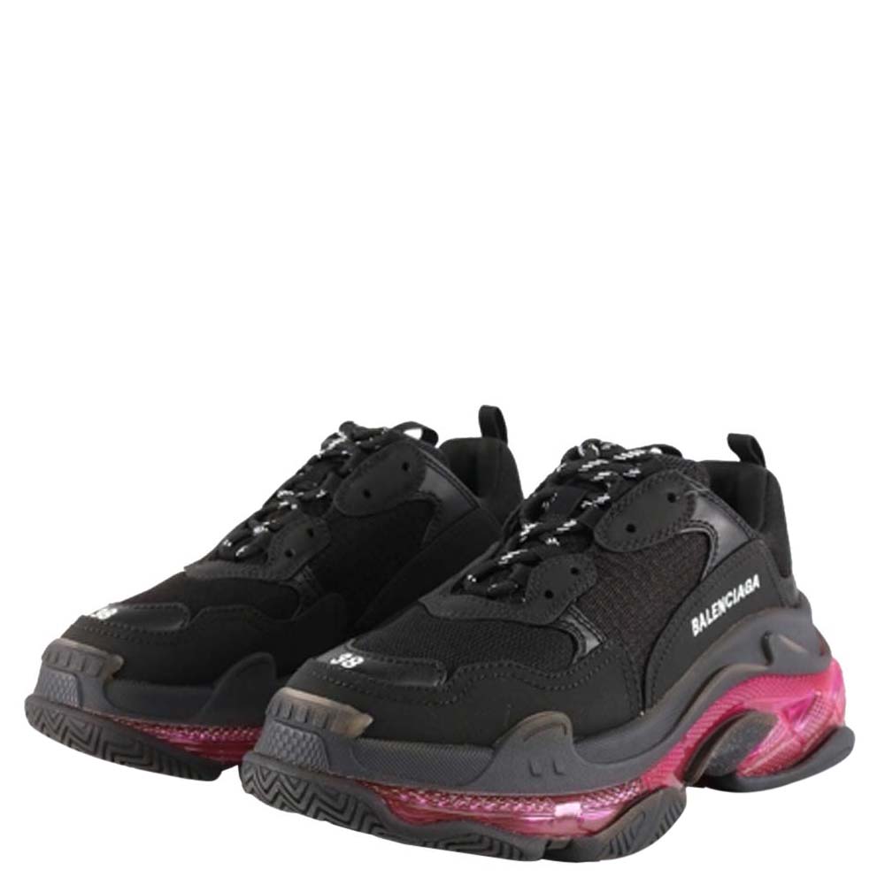 

Balenciaga Black/PinkTriple S Clear Sole Sneakers Size EU