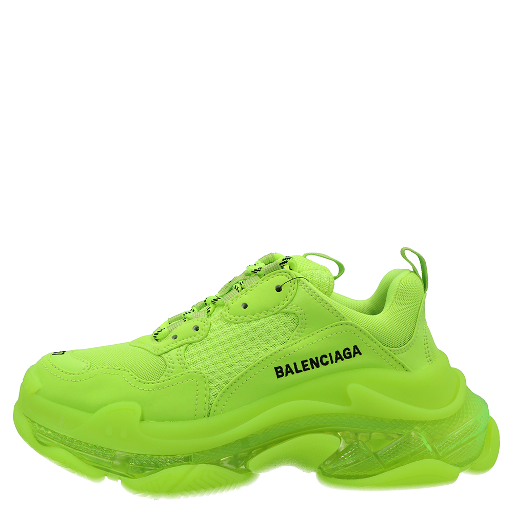 

Balenciaga Neon Green Triple S Clear Sole Sneakers Size EU