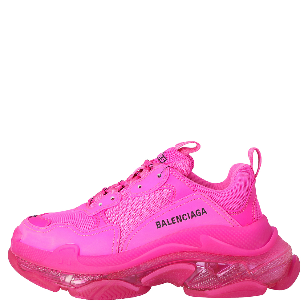 

Balenciaga Pink Triple S Clear Sole Sneakers Size EU