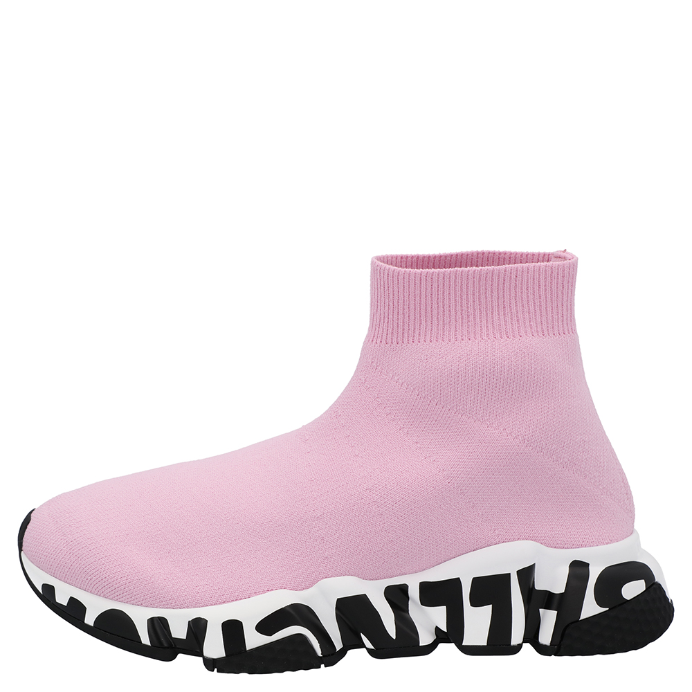 

Balenciaga Pink Graffiti Speed Sneakers Size EU