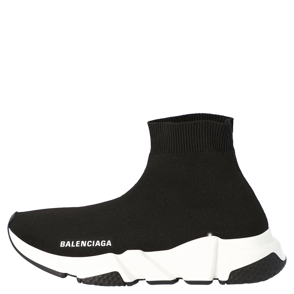 

Balenciaga Black/White Speed Clear Sole Sneaker Size EU