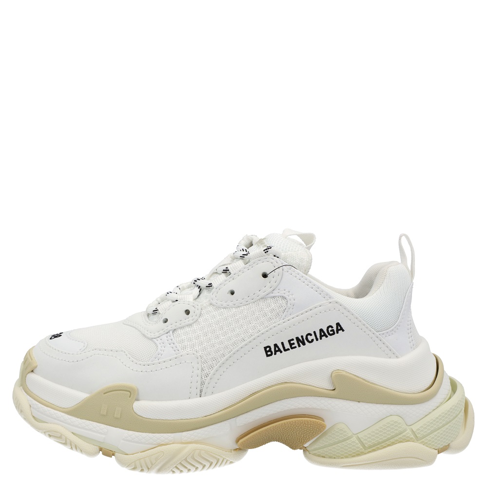 

Balenciaga White Faux Leather Triple S Sneakers Size EU