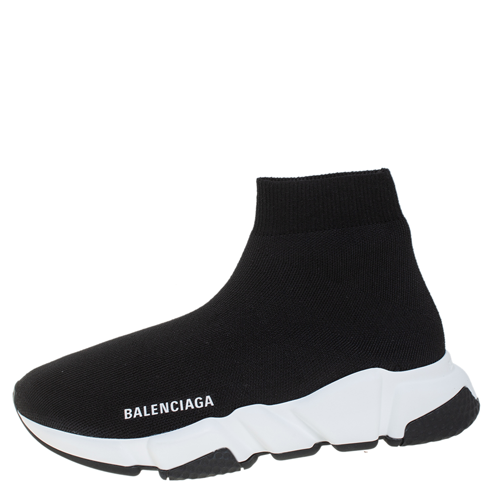 

Balenciaga Black Knit Fabric Speed Sneaker Size EU