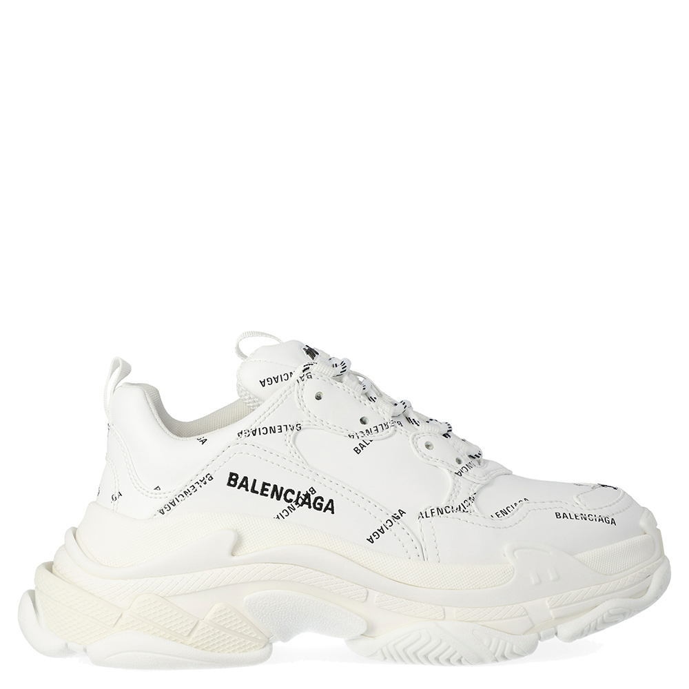 Pre-owned Balenciaga White Triple S Sneakers Size 35