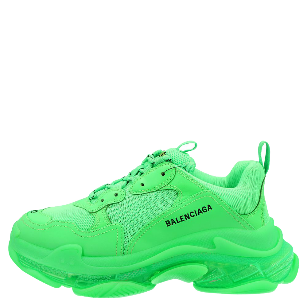

Balenciaga Green Triple S Clear Sole Sneakers Size