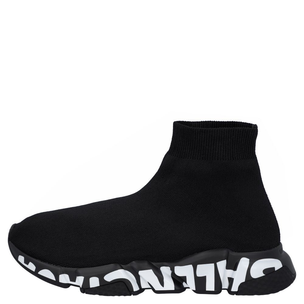 

Balenciaga Black Knit Speed Graffiti Sneakers Size EU