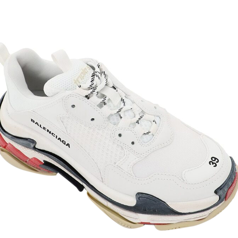 

Balenciaga White and Red Triple S Sneakers Size IT