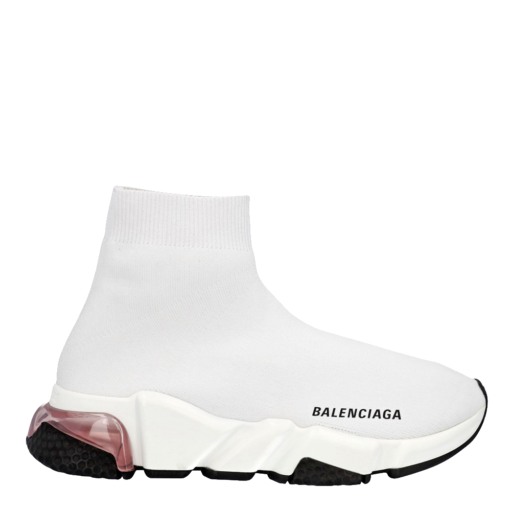 

Balenciaga White Knit Speed Clear Sole Sneakers Size EU