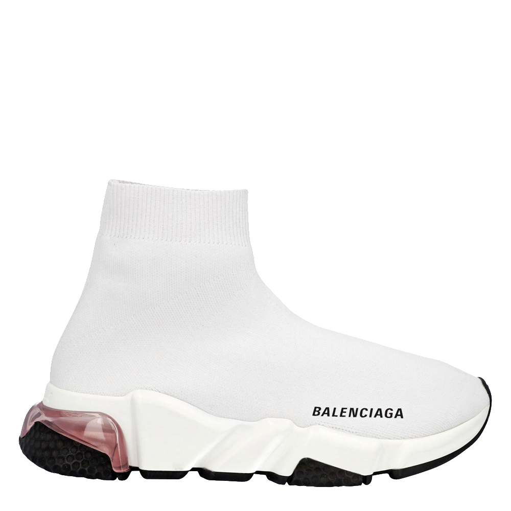 

Balenciaga White Knit Speed Clear Sole Sneakers Size EU
