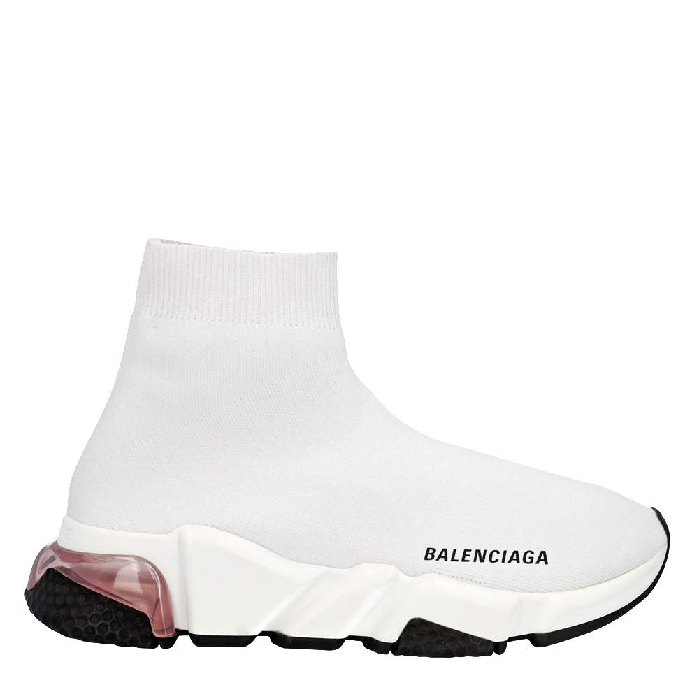 

Balenciaga White Knit Speed Clear Sole Sneakers Size EU