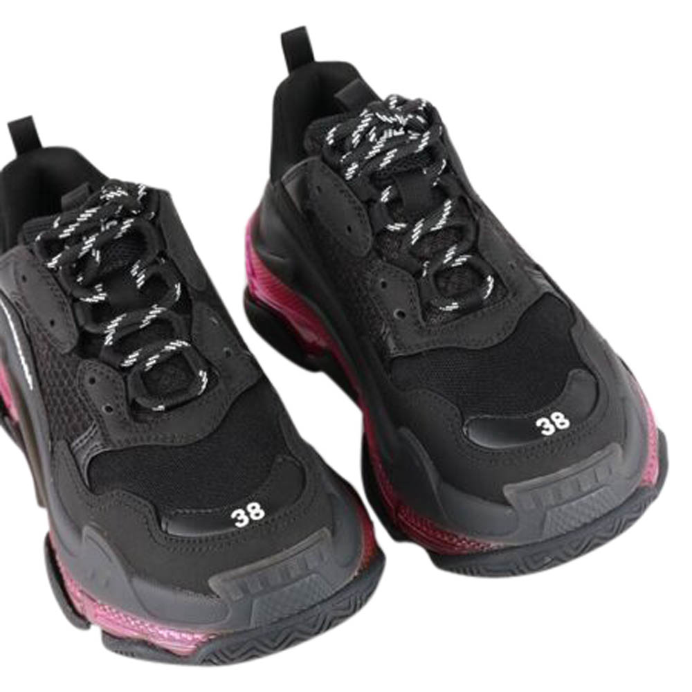 

Balenciaga Black/Pink Triple S Clear Sole Sneakers Size EU