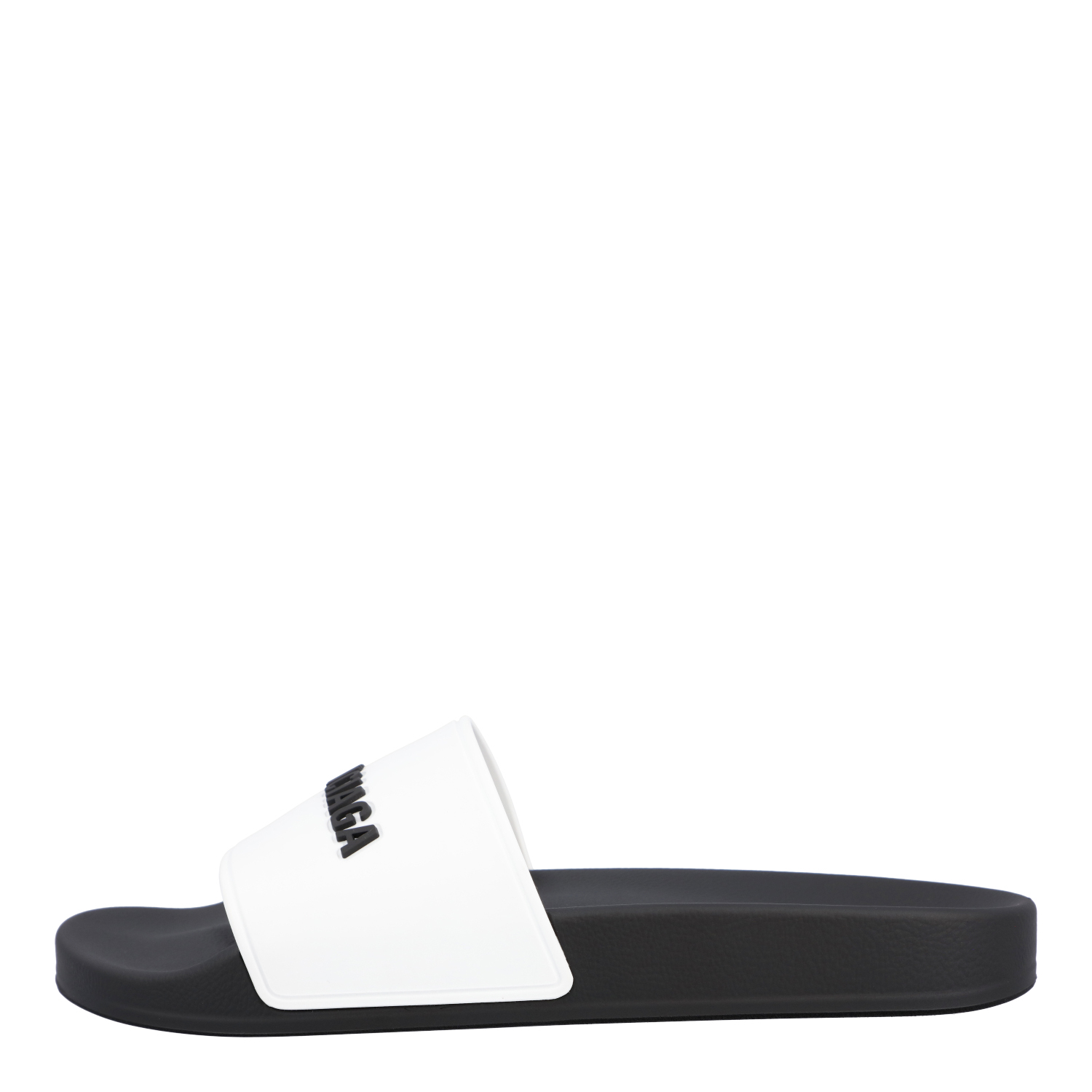 

Balenciaga White/Black Leather Pool Side Sandal EU