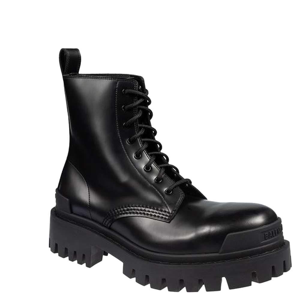 

Balenciaga Black Strike Lace-Up Boots Size EU