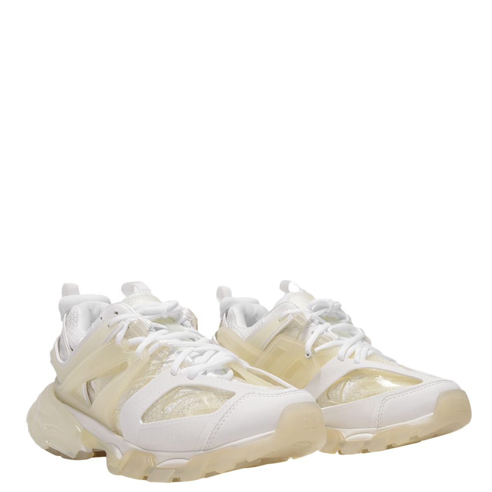

Balenciaga White Track Clear Sole Sneakers Size FR