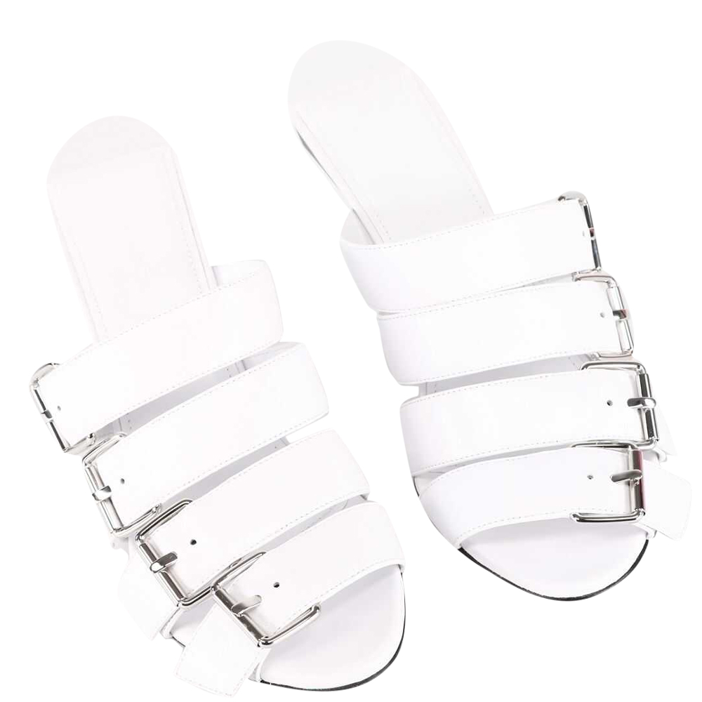 

Balenciaga White Leather Buckle Sandal Size IT