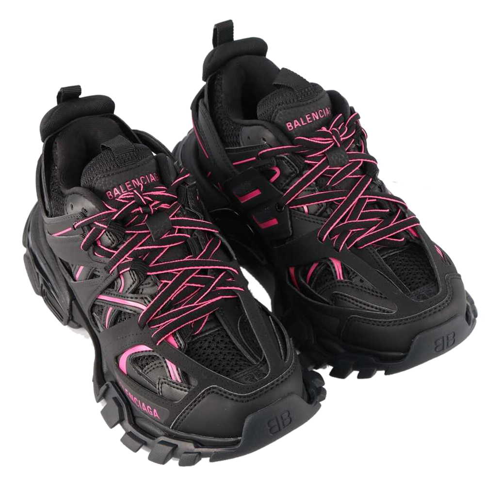 

Balenciaga Black/Pink Leather Track Sneakers Size IT