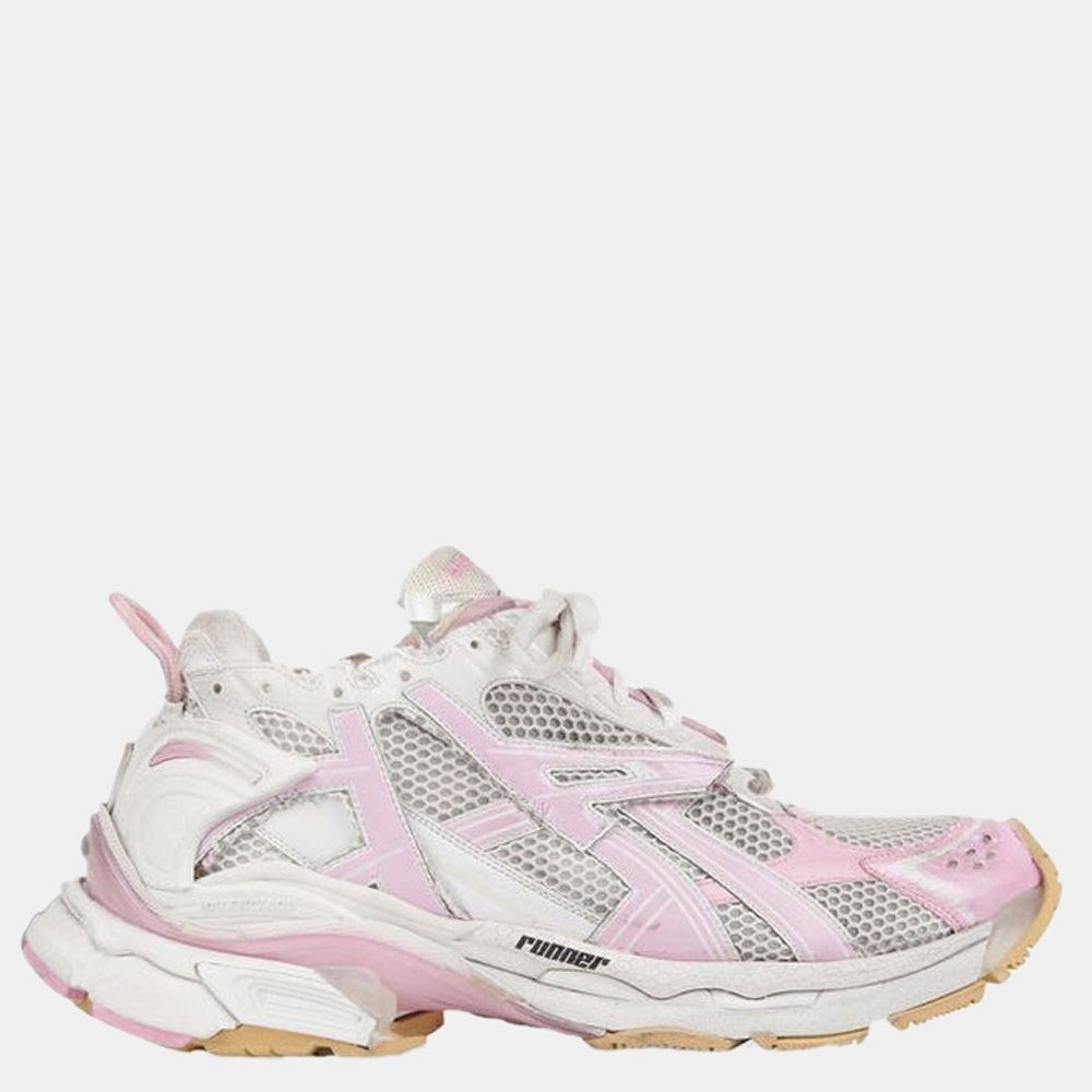 

Balenciaga White/Pink Runner Sneakers EU, Beige