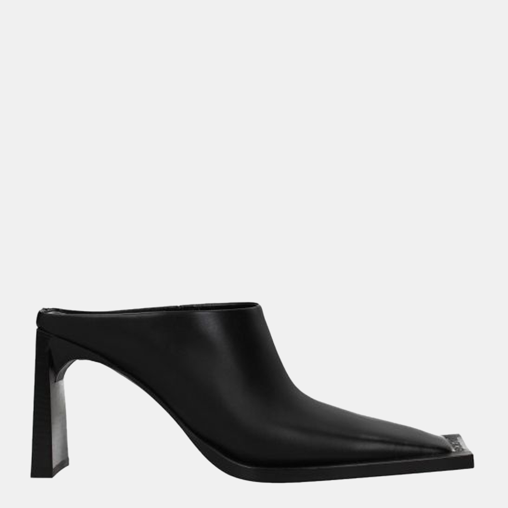 

Balenciaga Black Leather Mules Size US 8.5 EU