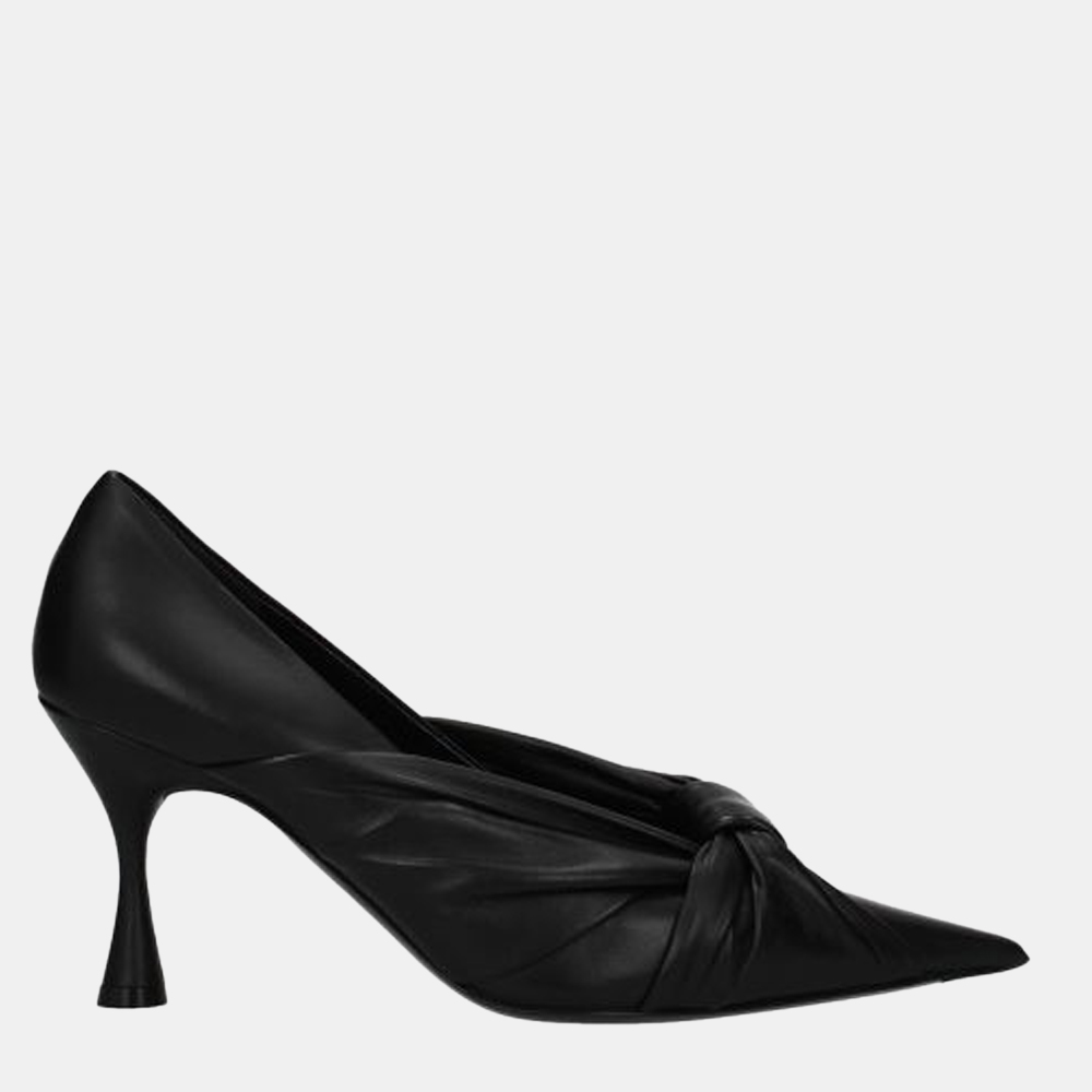 

Balenciaga Black Leather Drapey Pumps Size US 9.5 EU