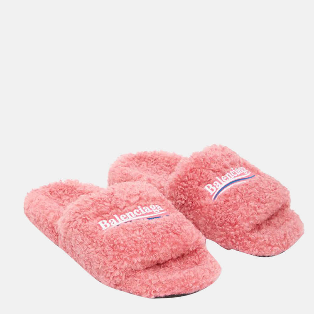 

Balenciaga Pink Furry Slide Sandals Size EU