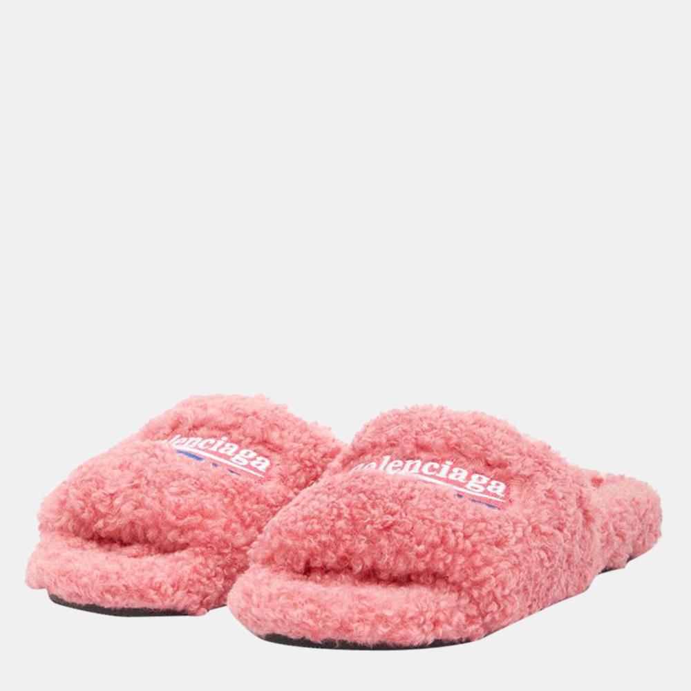 

Balenciaga Pink Furry Slide Sandals Size EU