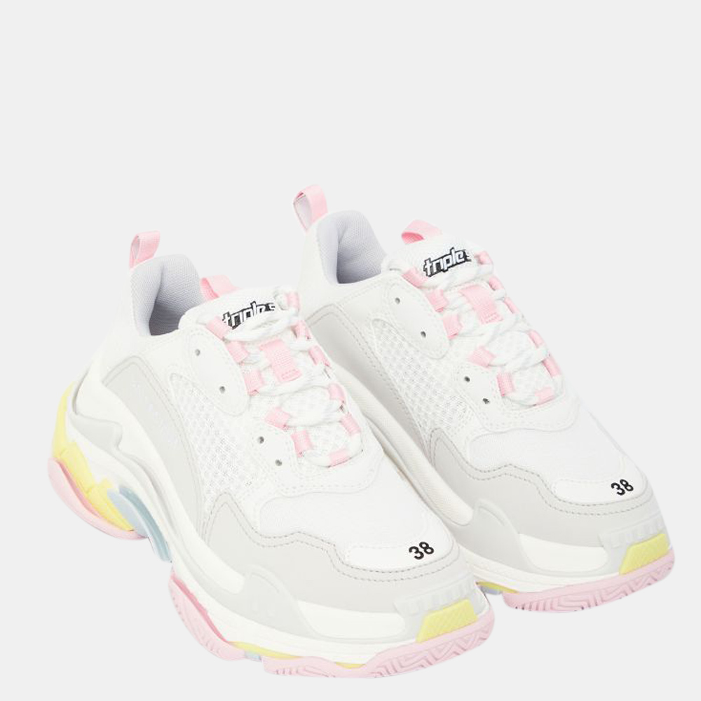 

Balenciaga White Double Foam/Mesh Triple S Sneakers Size EU, Grey