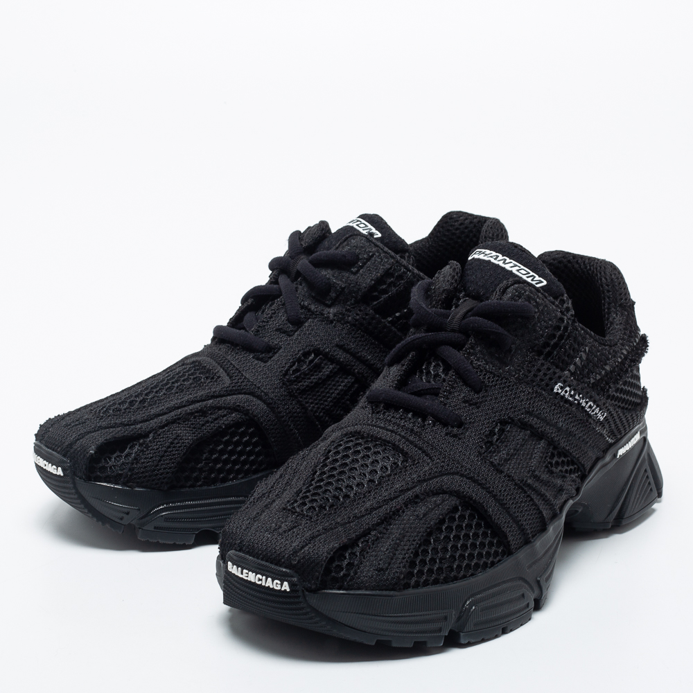 

Balenciaga Black Mesh Phantom Low-Top Sneakers Size