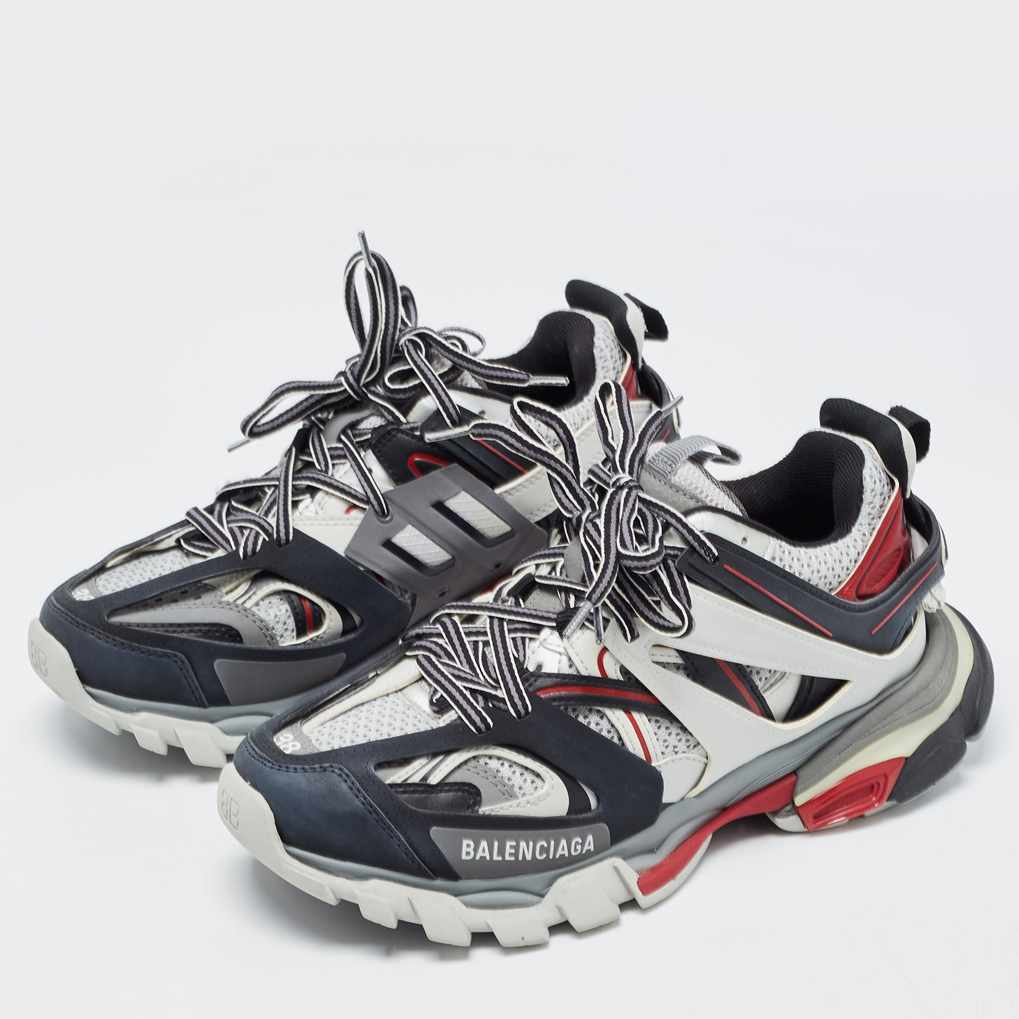 

Balenciaga Multicolor Leather and Mesh Track Low Top Sneakers Size