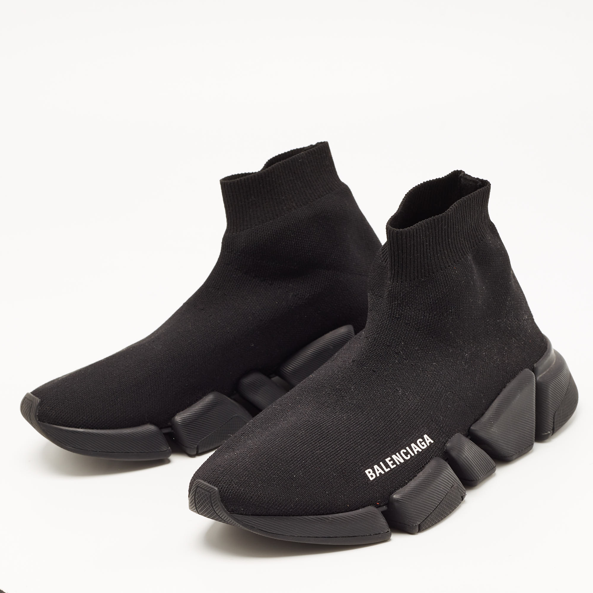 

Balenciaga Black Knit Fabric Speed Trainer Sneakers Size