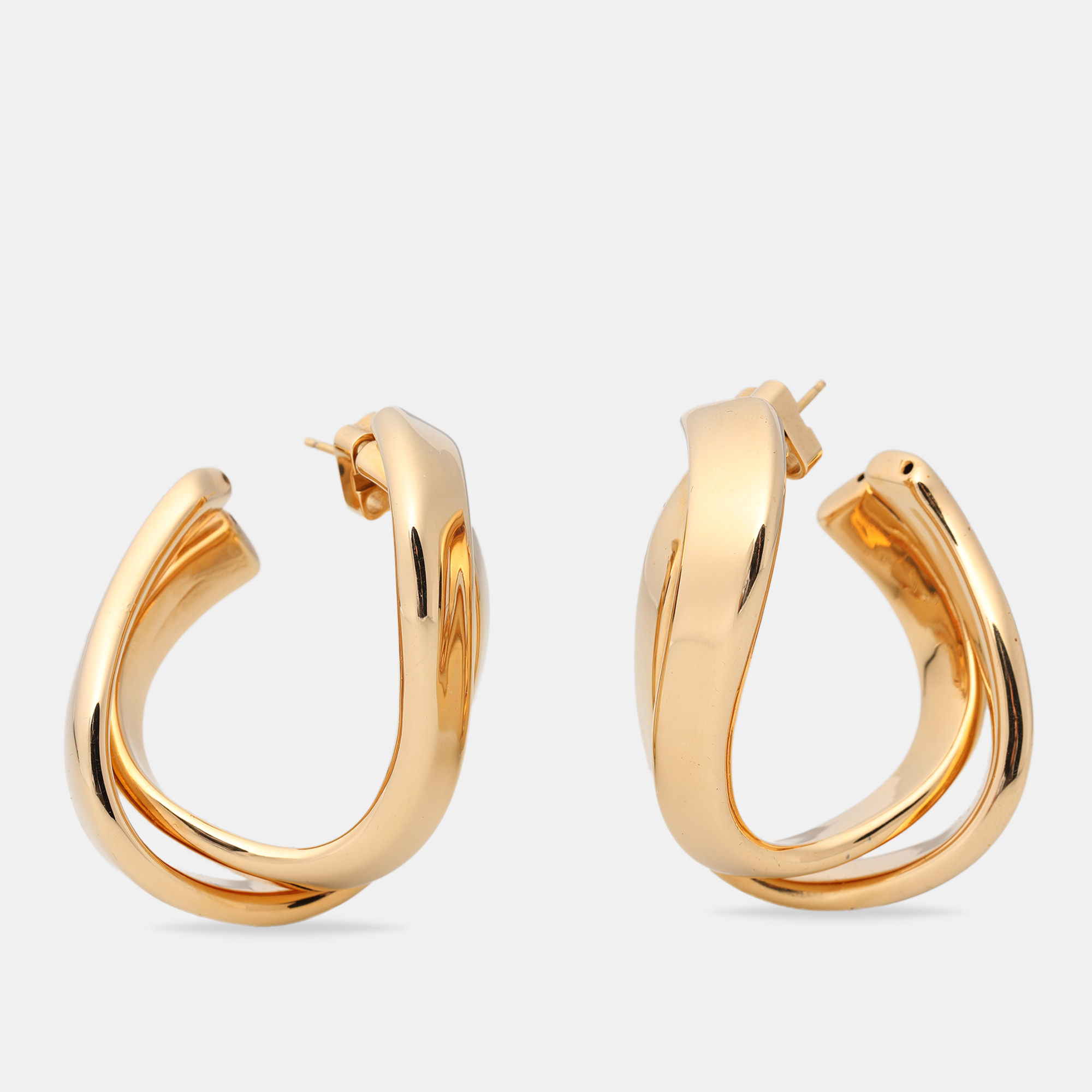 

Balenciaga Gold Tone Twisted Hoop Earrings, Yellow