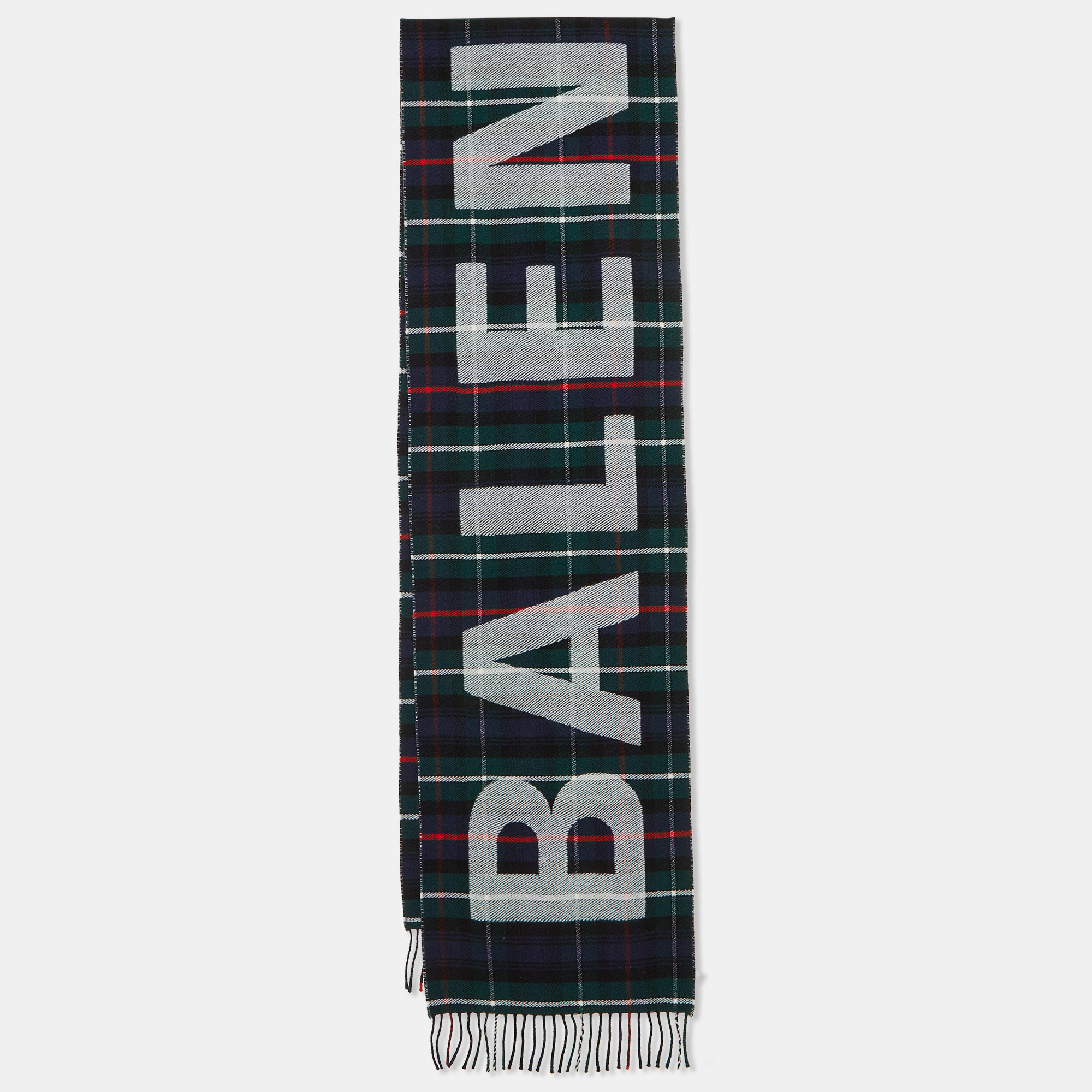 

Balenciaga Multicolor Logo Print Wool Scarf