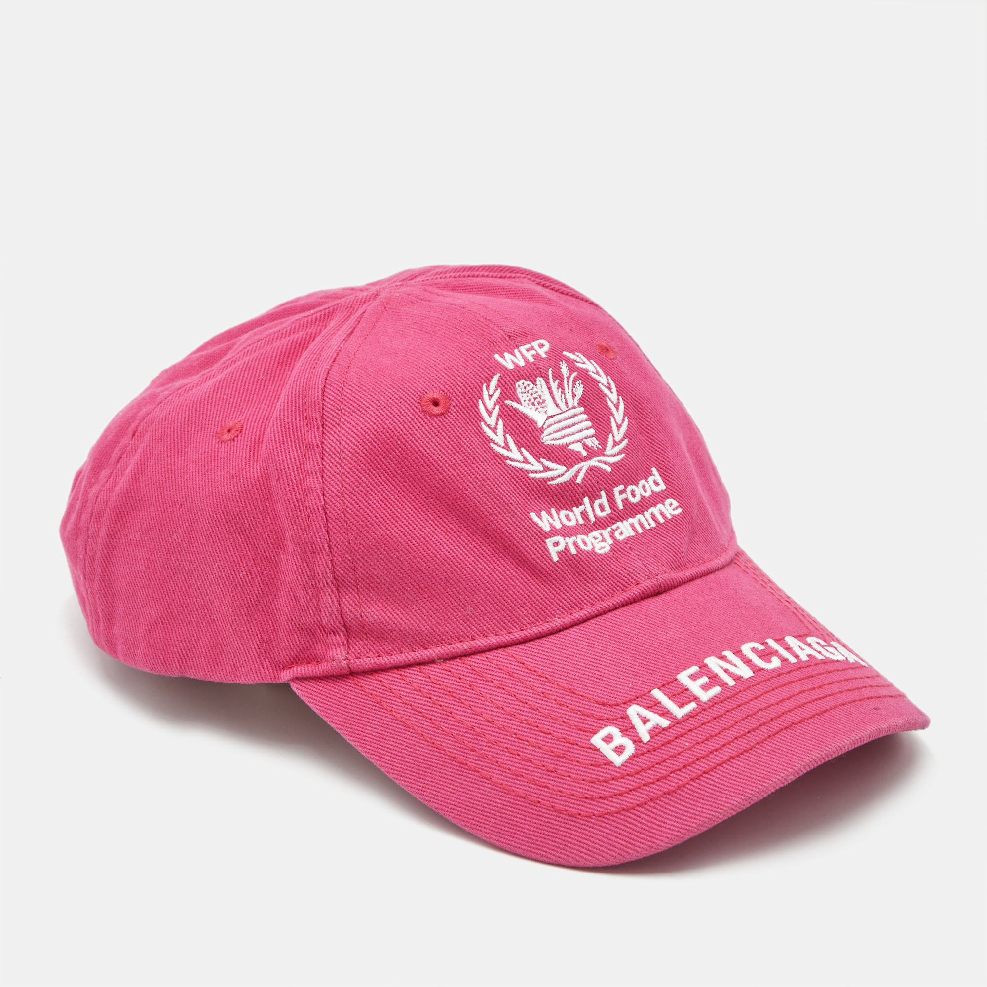 

Balenciaga Pink WFP Embroidered Cotton Baseball Cap L