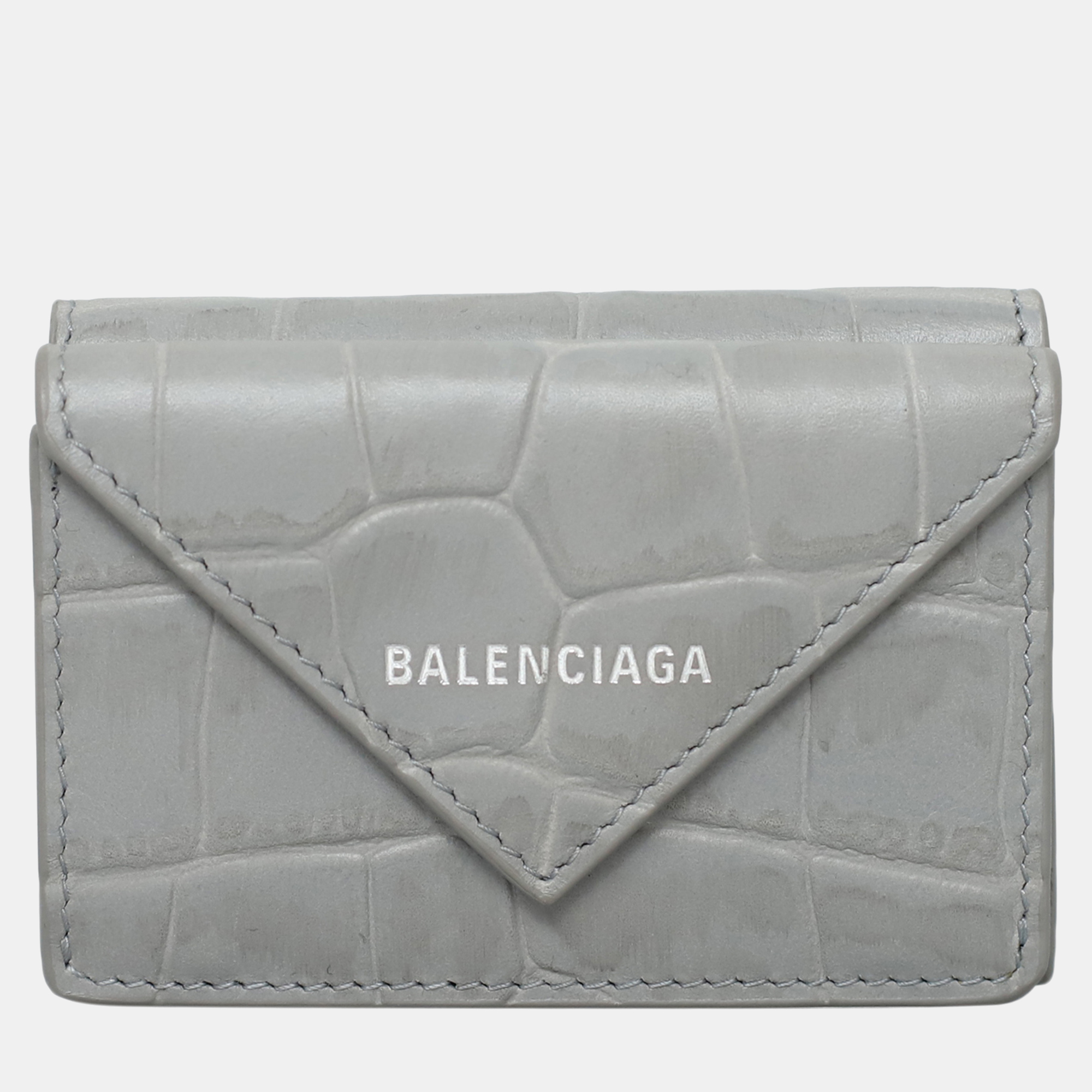 BALENCIAGA Pre-owned Papier Mini Folded Wallet In Gray