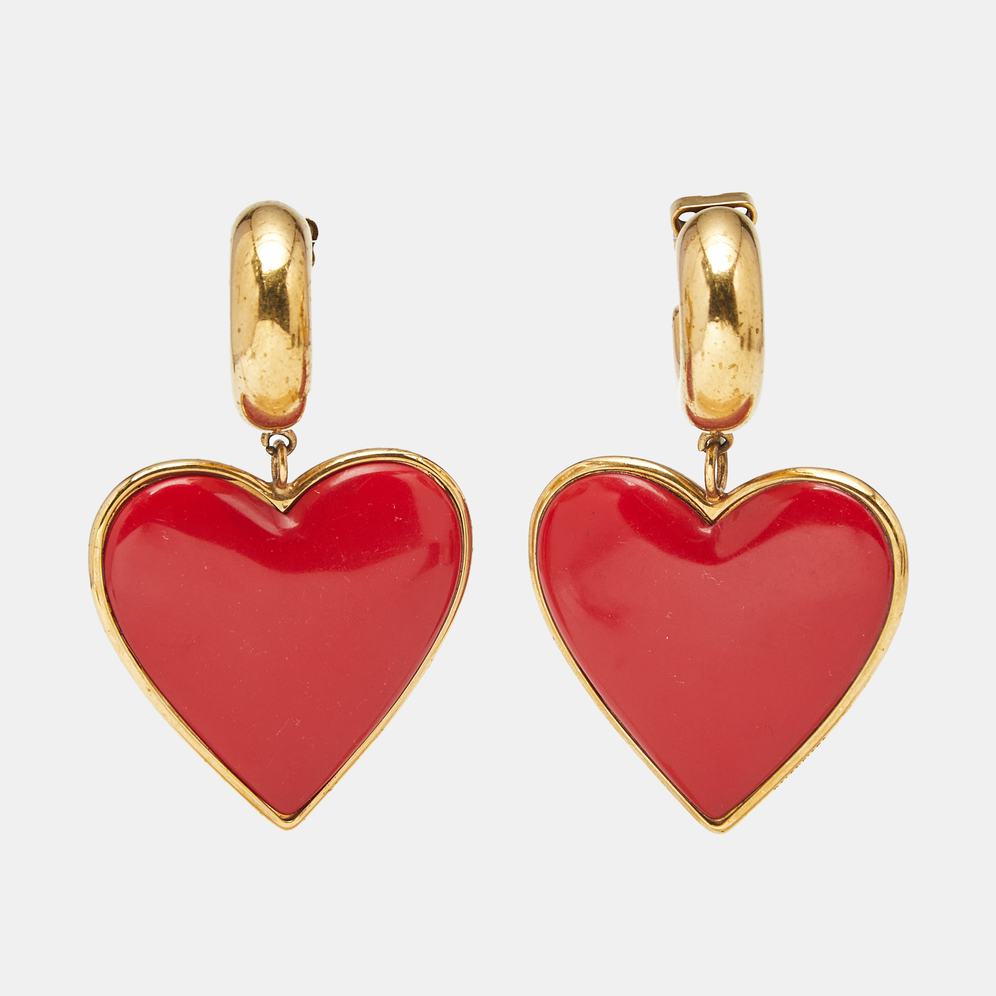 

Balenciaga Heart Resin Gold Tone Earrings